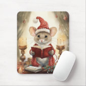 Tapis De Souris Souris de Noël lisant (Avec souris)