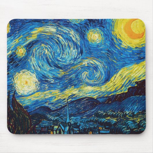 Tapis De Souris Souris de nuit Van Gogh Starry (Devant)