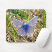 Tapis De Souris Souris de papillon bleu commun (Avec souris)