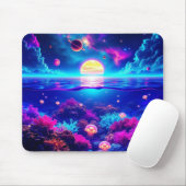 Tapis De Souris Souris de rêve de méduse cosmique - sous l'eau (Avec souris)