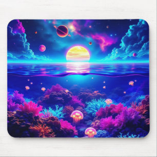 Tapis De Souris Souris de rêve de méduse cosmique - sous l'eau