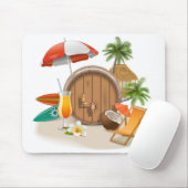 Tapis De Souris Souris de vacances tropicale (Avec souris)