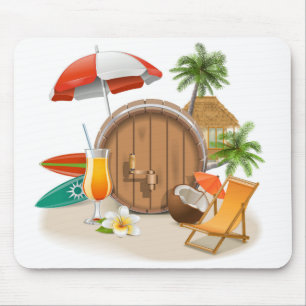 Tapis De Souris Souris de vacances tropicale