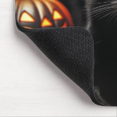 Tapis De Souris Souris éffrayante Halloween Chat noir (Coin)