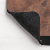 Tapis De Souris Souris en cuir Brown personnalisée avec initiales (Coin)