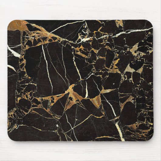 Tapis De Souris Souris en marbre noir et or élégant (Devant)