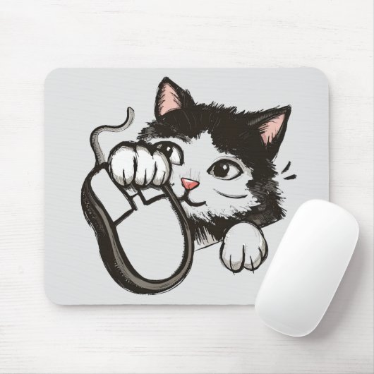 Tapis De Souris Souris et chat (Avec souris)