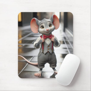 Tapis De Souris Souris Garçon Élégante Avec Suspendants