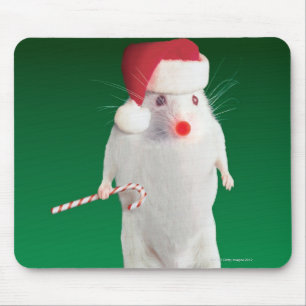 Tapis De Souris Souris habillée comme père noël