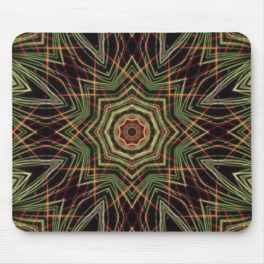 Tapis De Souris Souris Kaleidoscope Vert (Devant)