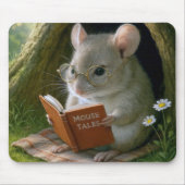 Tapis De Souris Souris Littéraire Dans Un Trou D'Arbre Cosy (Devant)
