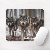 Tapis De Souris Souris-Loups-Yellowstone (Avec souris)