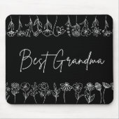 Tapis De Souris Souris - Meilleur grand-mère Fleur sauvage (Devant)