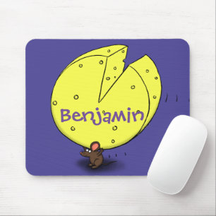 Tapis De Souris Souris mignonne avec dessin animé au fromage