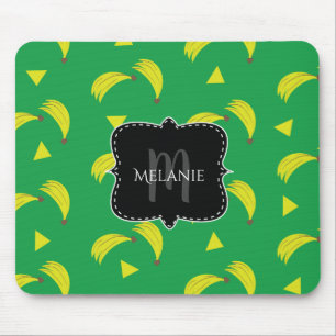 Tapis De Souris Souris personnalisée Pad rose Dusté Bananes géomét