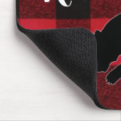 Tapis De Souris Souris personnalisée Rouge Buffle Plaid Ours Blac (Coin)