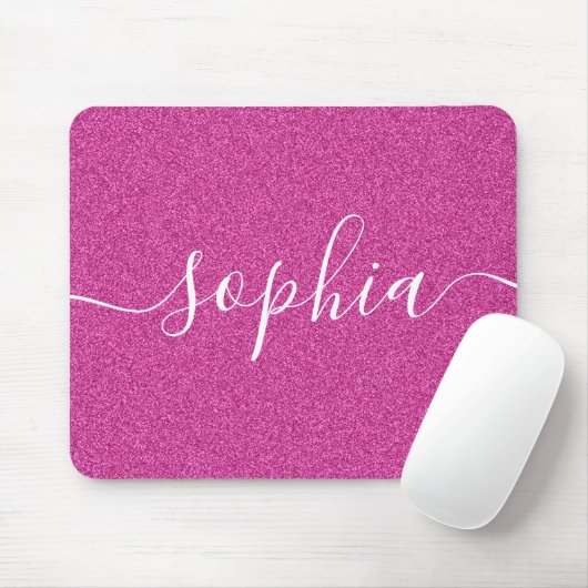 Tapis De Souris Souris Pink Script Parties scintillant (Avec souris)