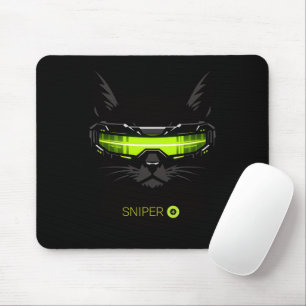 Tapis De Souris Souris professionnelle chat sniper furtif néon ver