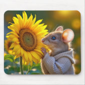 Tapis De Souris Souris qui sent un tournesol (Devant)