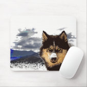Tapis De Souris Souris Sibérienne Husky (Avec souris)