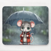 Tapis De Souris Souris sous un parapluie (Devant)