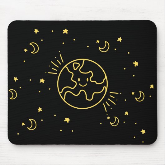 Tapis De Souris Souris Terre Jaune Noire (Devant)