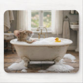 Tapis De Souris Souris trempant dans un bain moussant (Devant)