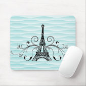 Tapis De Souris Souris turquoise Tour Eiffel (Avec souris)