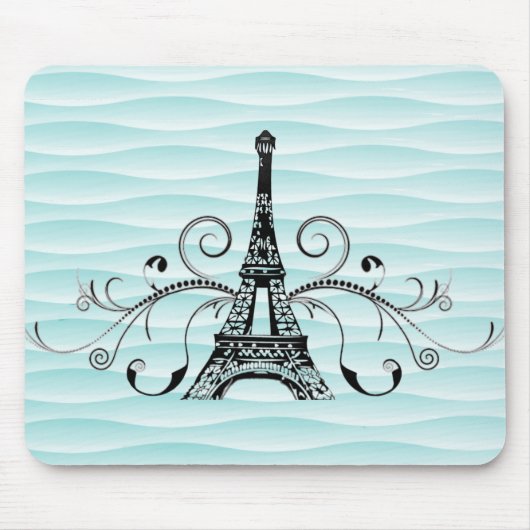 Tapis De Souris Souris turquoise Tour Eiffel (Devant)