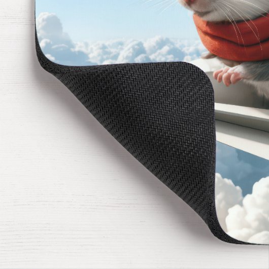 Tapis De Souris Souris volant un avion en papier (Coin)