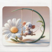 Tapis De Souris Souris Whimsical sur une aile de marguerite (Devant)