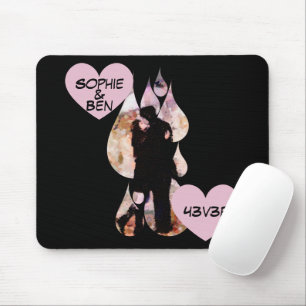 Tapis De Souris Sous parapluie : Couple romantique s'embrassant so