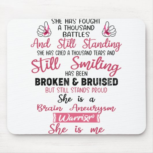 Tapis De Souris Soutenez les dons de guerrier d'Aneurysme cérébral (Devant)