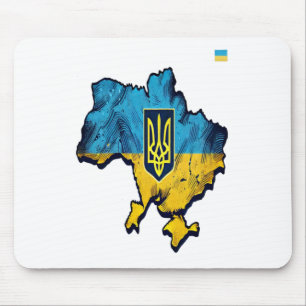 Tapis De Souris Soutenez L'Ukraine - Carte De L'Ukraine Libre Avec