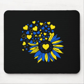 Tapis De Souris Soutenez l'Ukraine Tournesol Drapeau Ukrainien Cœu