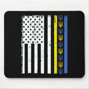 Tapis De Souris Soutenir l'Ukraine Je suis avec l'Ukraine Drapeau