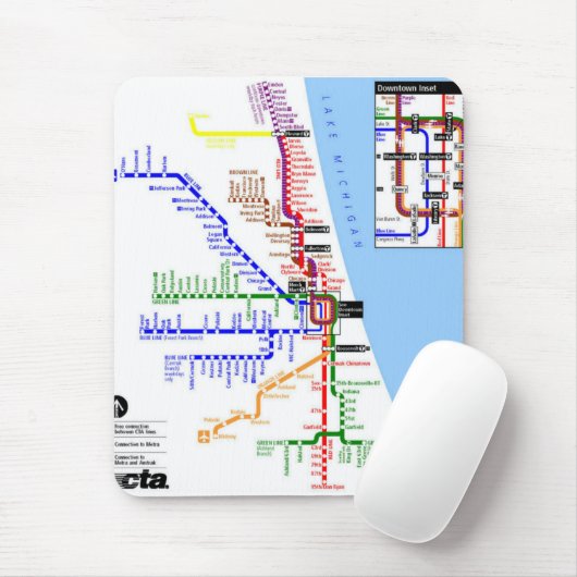 Tapis De Souris Souterrain Mousepad de Chicago (Avec souris)