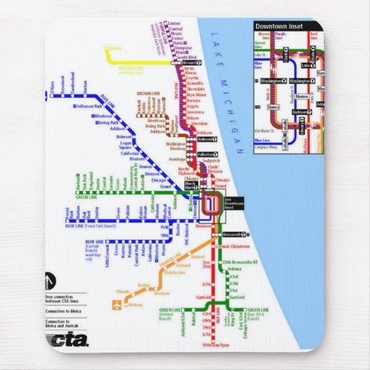 Tapis De Souris Souterrain Mousepad de Chicago (Devant)