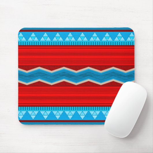 Tapis De Souris Southwest River Canyon Geometric Red Turquoise (Avec souris)