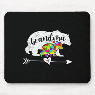 Tapis De Souris Soutien à l'ours de grand-mère sensibilisation sur