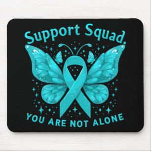 Tapis De Souris Soutien aux papillons turquoises Équipe de lutte c