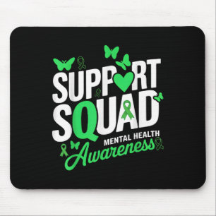 Tapis De Souris Soutien Papillon vert Ruban vert Santé mentale