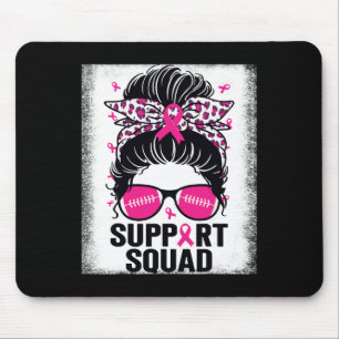 Tapis De Souris Soutien Squad Messy Bun Pink Breast Cancer