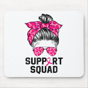 Tapis De Souris Soutien Squad Messy Bun Pink Warrior Cancer du sei