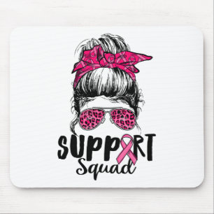 Tapis De Souris Soutien Squad Messy Bun Pink Warrior Cancer du sei