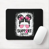 Tapis De Souris Soutien Squad Messy Bun Pink Warrior Cancer du sei (Avec souris)