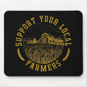 Tapis De Souris Soutien vintage Vos Agriculteurs Locaux Agricole A