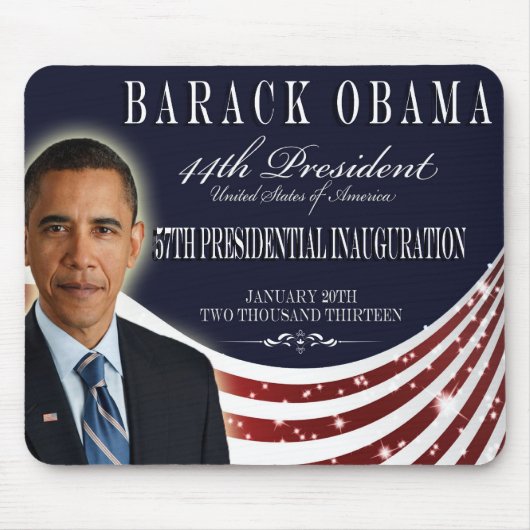 Tapis De Souris Souvenir 2013 d'inauguration d'Obama Mousepad (Devant)