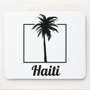 Tapis De Souris Souvenir de voyage de vacances vintage Haïti Palmi