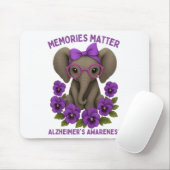 Tapis De Souris Souvenirs Heimer's Awareness Purple Elephant Flowe (Avec souris)